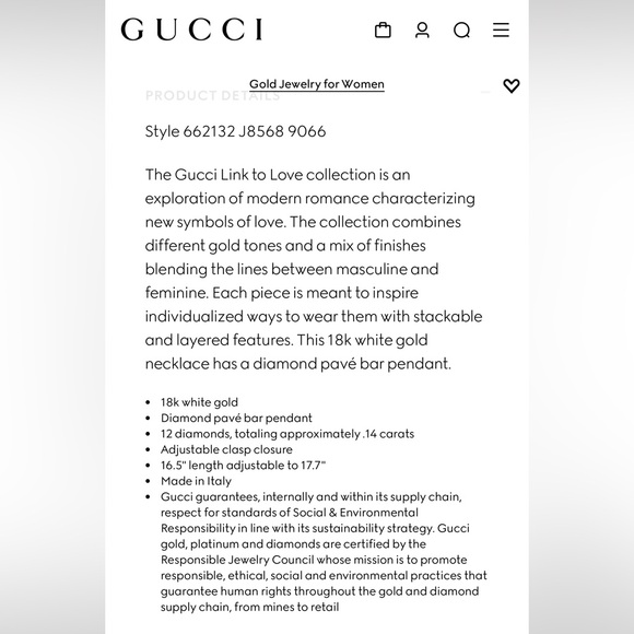 GUCCI “Link to love” necklace with diamonds - Picture 10 of 12